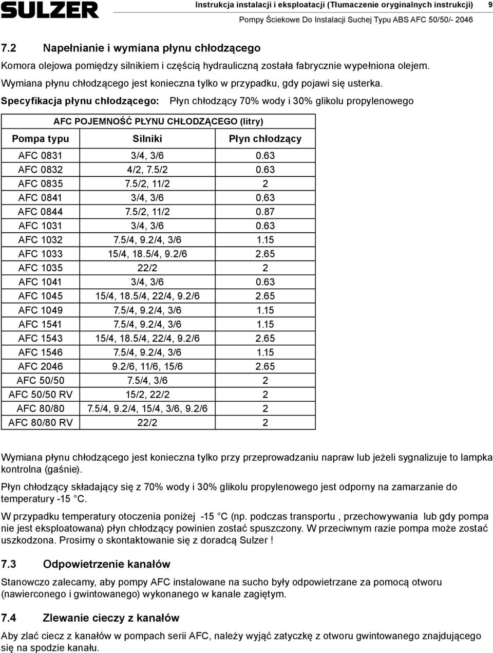 Wymiana płynu hłodząego jest koniezna tylko w przypadku, gdy pojawi się usterka.