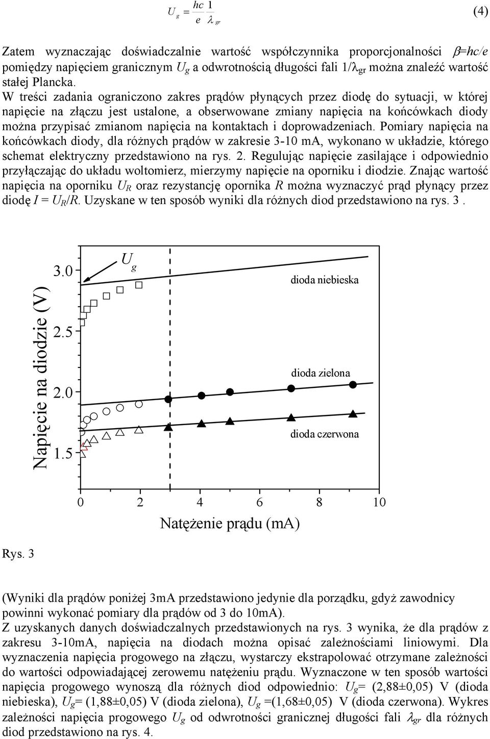 W treści zadania ograniczono zakres prądów płynących przez diodę do sytuacji, w której napięcie na złączu jest ustalone, a obserwowane zmiany napięcia na końcówkach diody można przypisać zmianom