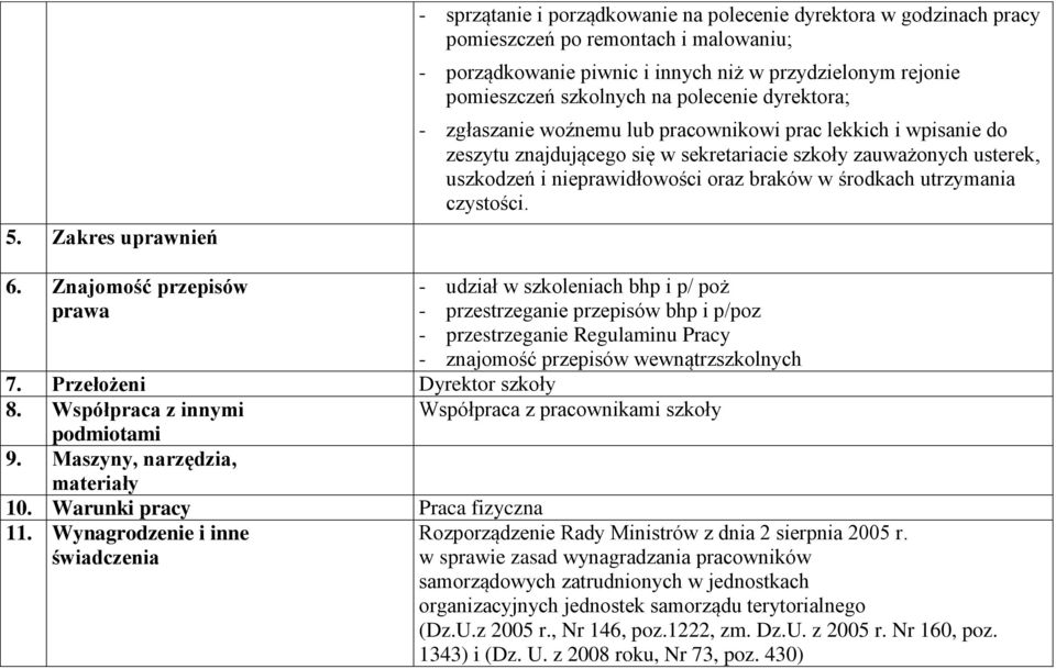 oraz braków w środkach utrzymania czystości. 6.