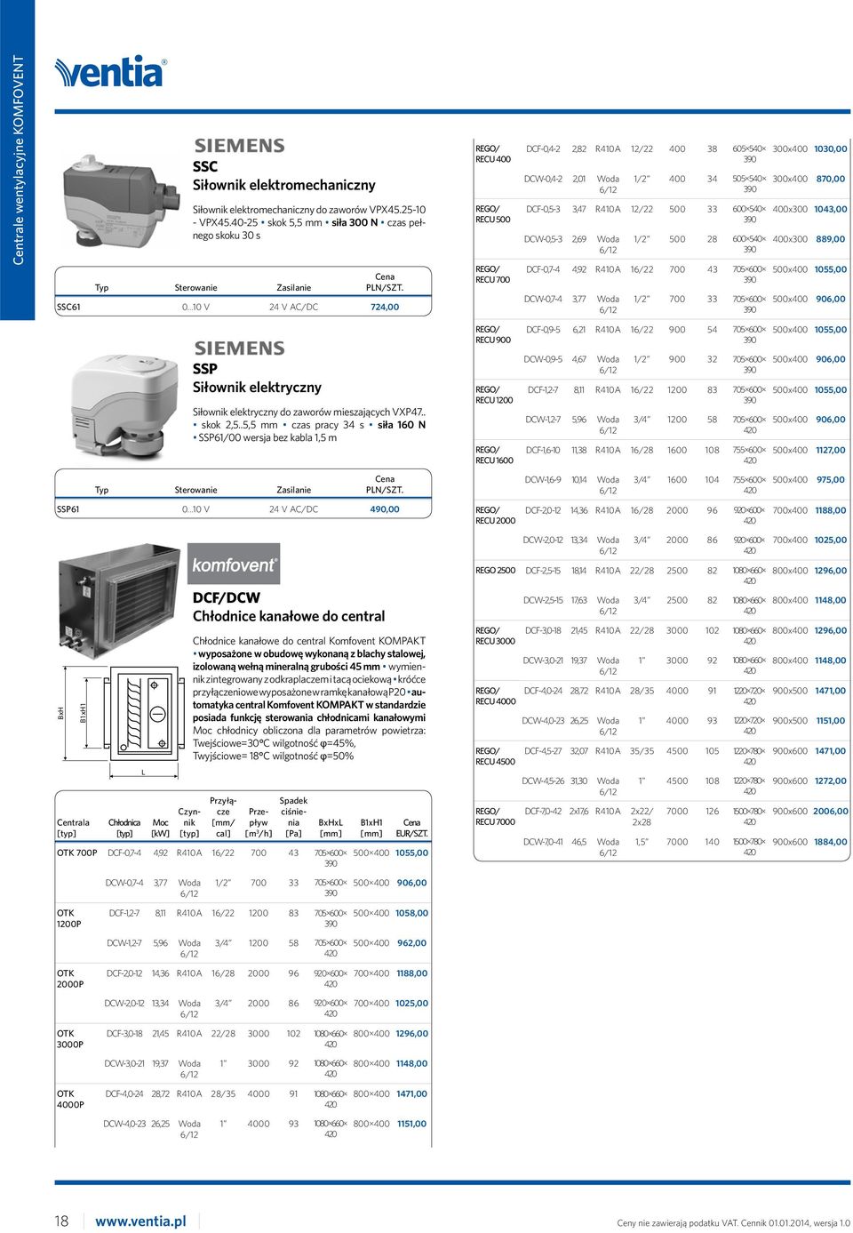 ..10 V 24 V AC/DC 724,00 REGO/ RECU 400 REGO/ RECU 500 REGO/ RECU 700 DCF-0,4-2 2,82 R410A 12/22 400 38 605 540 390 DCW-0,4-2 2,01 Woda 6/12 1/2 400 34 505 540 390 DCF-0,5-3 3,47 R410A 12/22 500 33