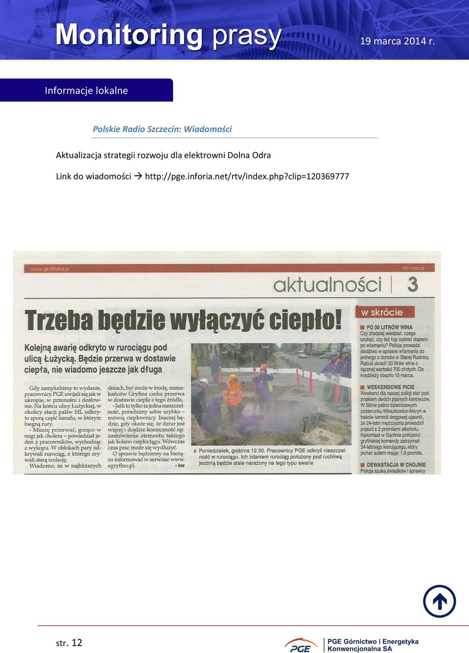 elektrowni Dolna Odra Link do wiadomości