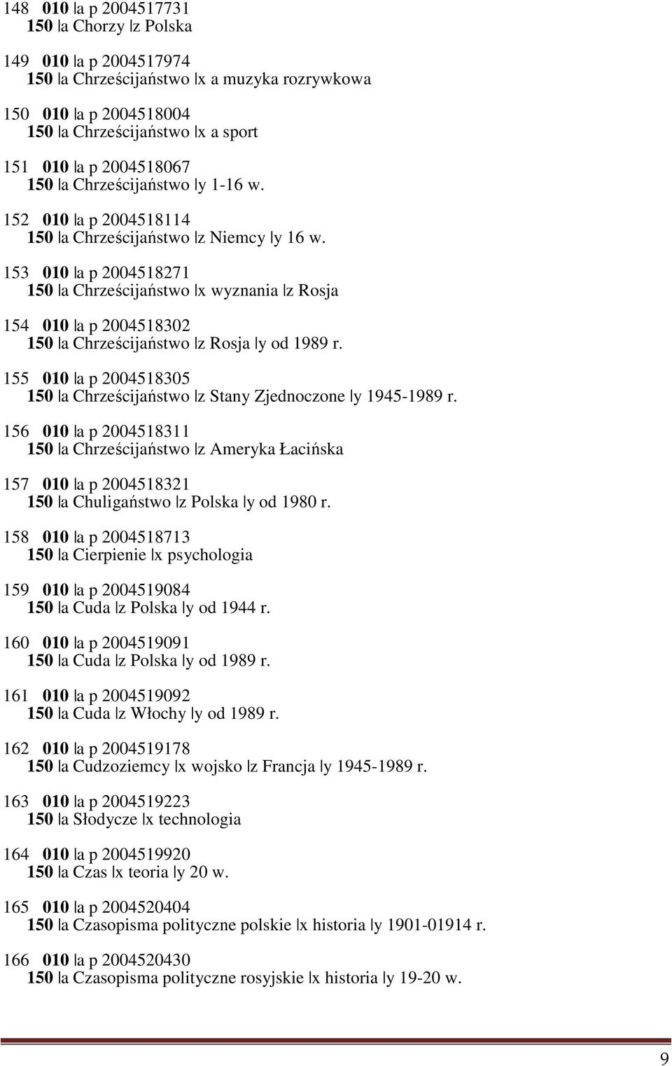 153 010 a p 2004518271 150 a Chrześcijaństwo x wyznania z Rosja 154 010 a p 2004518302 150 a Chrześcijaństwo z Rosja y od 1989 r.