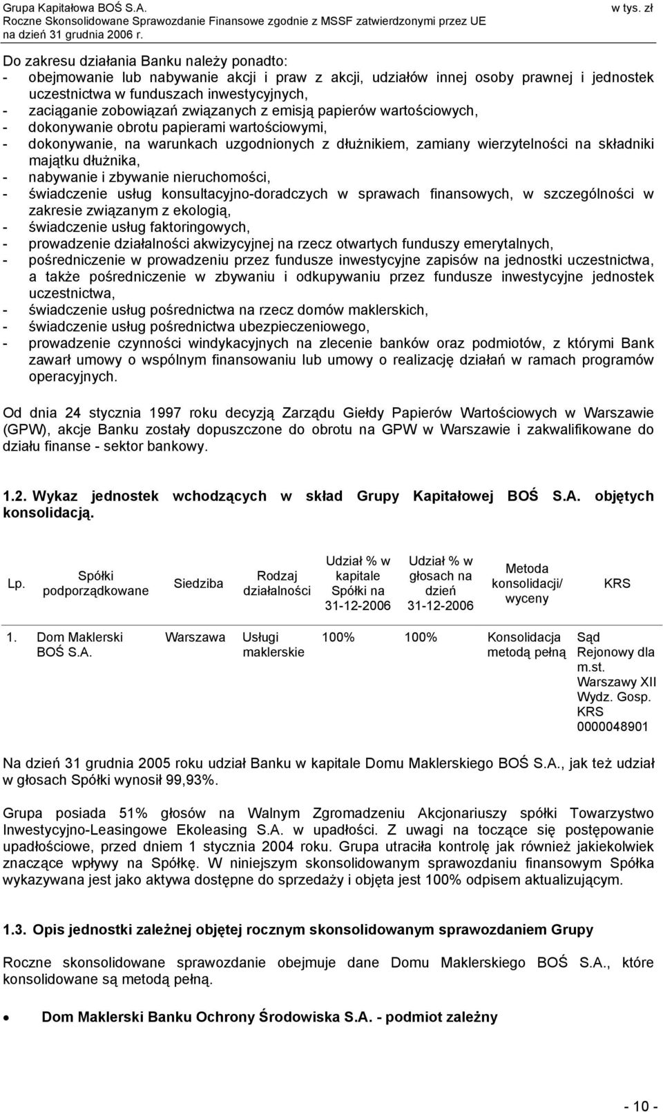 - nabywanie i zbywanie nieruchomości, - świadczenie usług konsultacyjno-doradczych w sprawach finansowych, w szczególności w zakresie związanym z ekologią, - świadczenie usług faktoringowych, -