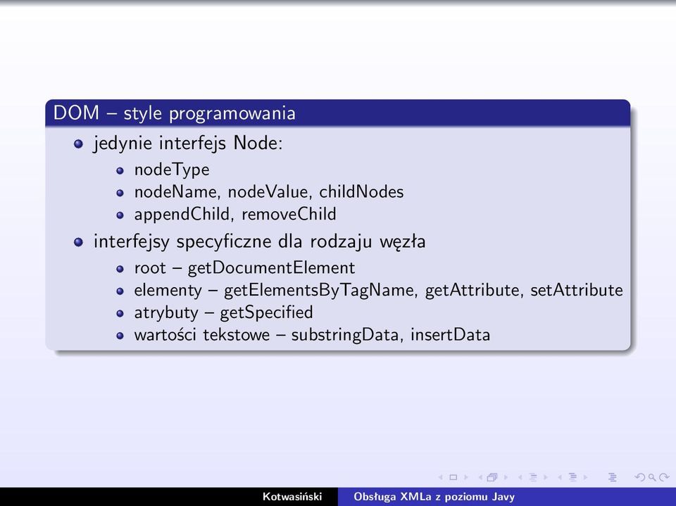 rodzaju węzła root getdocumentelement elementy getelementsbytagname,