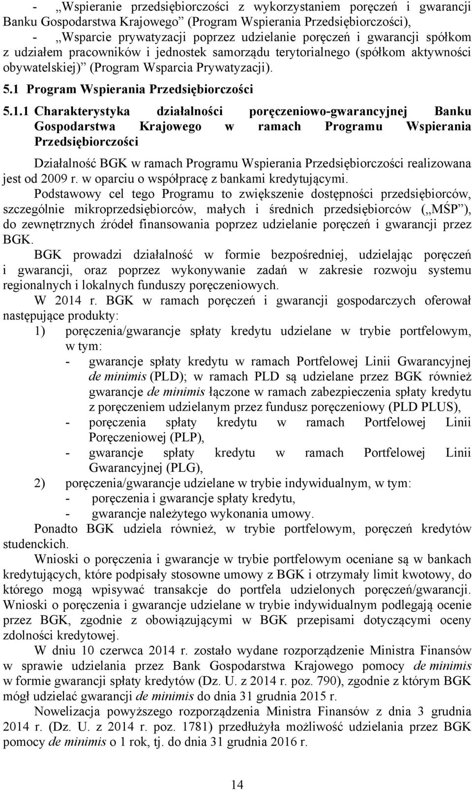 Program Wspierania Przedsiębiorczości 5.1.