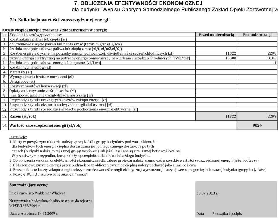 Koszt zakupu paliwa lub ciepła (zł) a. obliczeniowe zużycie paliwa lub ciepła z msc (t/rok, m3/rok,gj/rok) b. Średnia cena jednostkowa paliwa lub ciepła z msc (zł/t, zł/m3,zł/gj) 2.