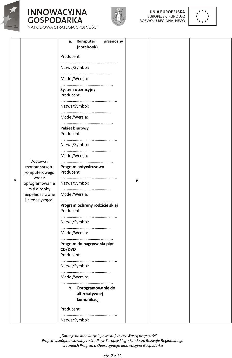 Pakiet biurowy Program antywirusowy Program ochrony rodzicielskiej Program do