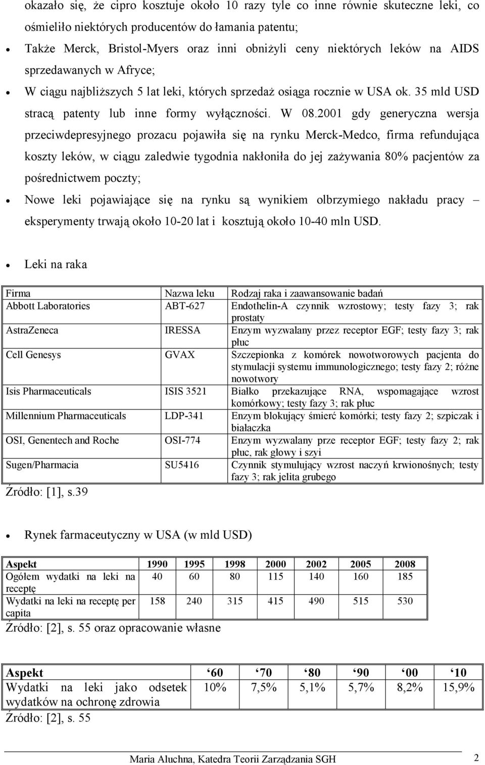 2001 gdy generyczna wersja przeciwdepresyjnego prozacu pojawiła się na rynku Merck-Medco, firma refundująca koszty leków, w ciągu zaledwie tygodnia nakłoniła do jej zażywania 80% pacjentów za