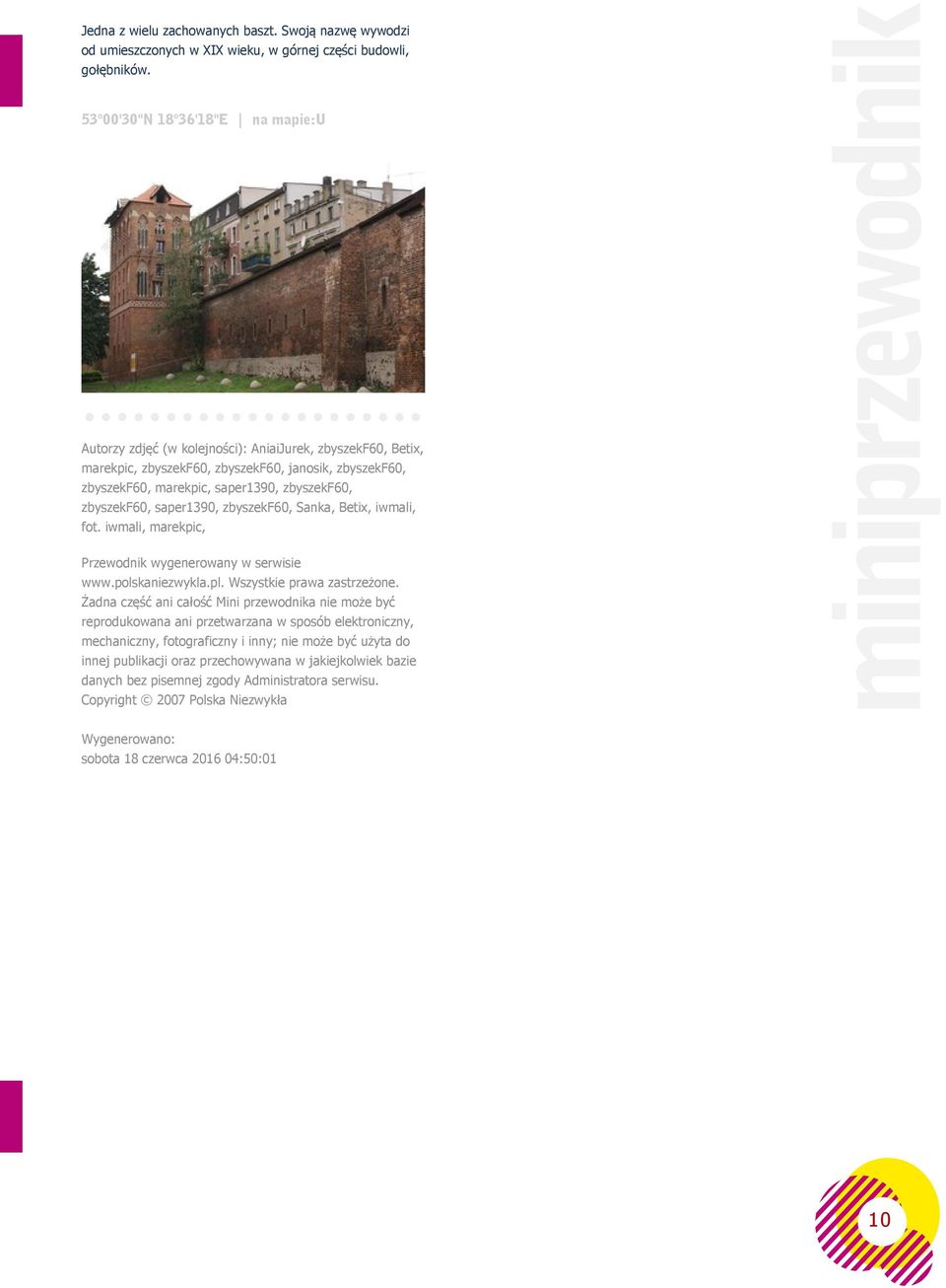 zbyszekf60, saper1390, zbyszekf60, Sanka, Betix, iwmali, fot. iwmali, marekpic, Przewodnik wygenerowany w serwisie www.polskaniezwykla.pl. Wszystkie prawa zastrzeżone.