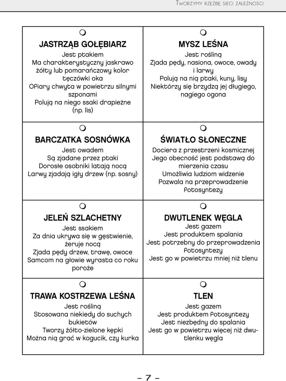 sosny) JELEŃ SZLACHETNY Za dnia ukrywa się w gęstwienie, żeruje nocą Zjada pędy drzew, trawę, owoce Samcom na głowie wyrasta co roku poroże TRAWA KOSTRZEWA LEŚNA Stosowana niekiedy do suchych