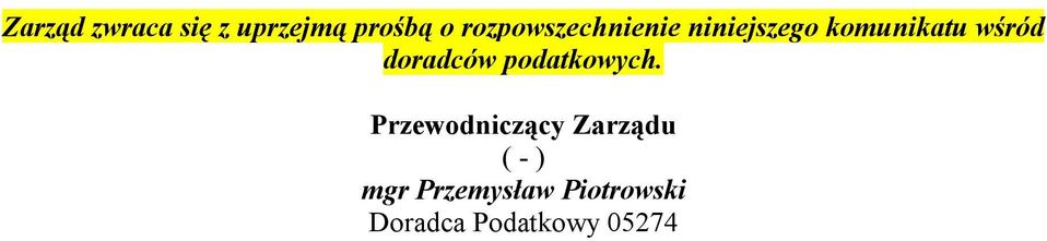 doradców podatkowych.