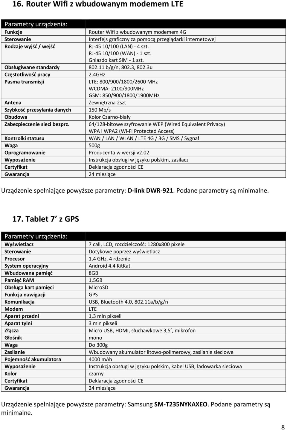 4GHz Pasma transmisji LTE: 800/900/1800/2600 MHz WCDMA: 2100/900MHz GSM: 850/900/1800/1900MHz Antena Zewnętrzna 2szt Szybkość przesyłania danych 150 Mb/s Czarno-biały Zabezpieczenie sieci bezprz.