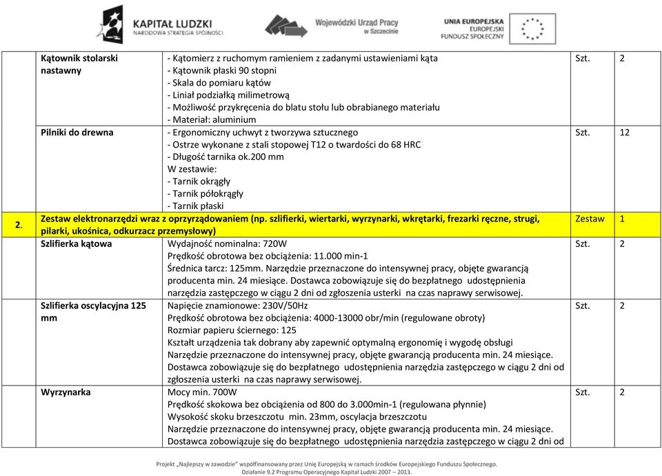 Długość tarnika ok.200 mm W zestawie: - Tarnik okrągły - Tarnik półokrągły - Tarnik płaski Zestaw elektronarzędzi wraz z oprzyrządowaniem (np.