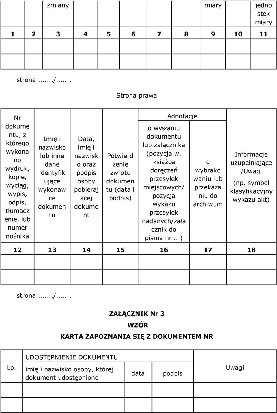 nzwisk o orz podpis osoby pobierj ącej dokume nt Potwierd zenie zwrotu dokumen tu (dt i podpis) Adnotcje o wysłniu dokumentu lub złącznik (pozycj w.