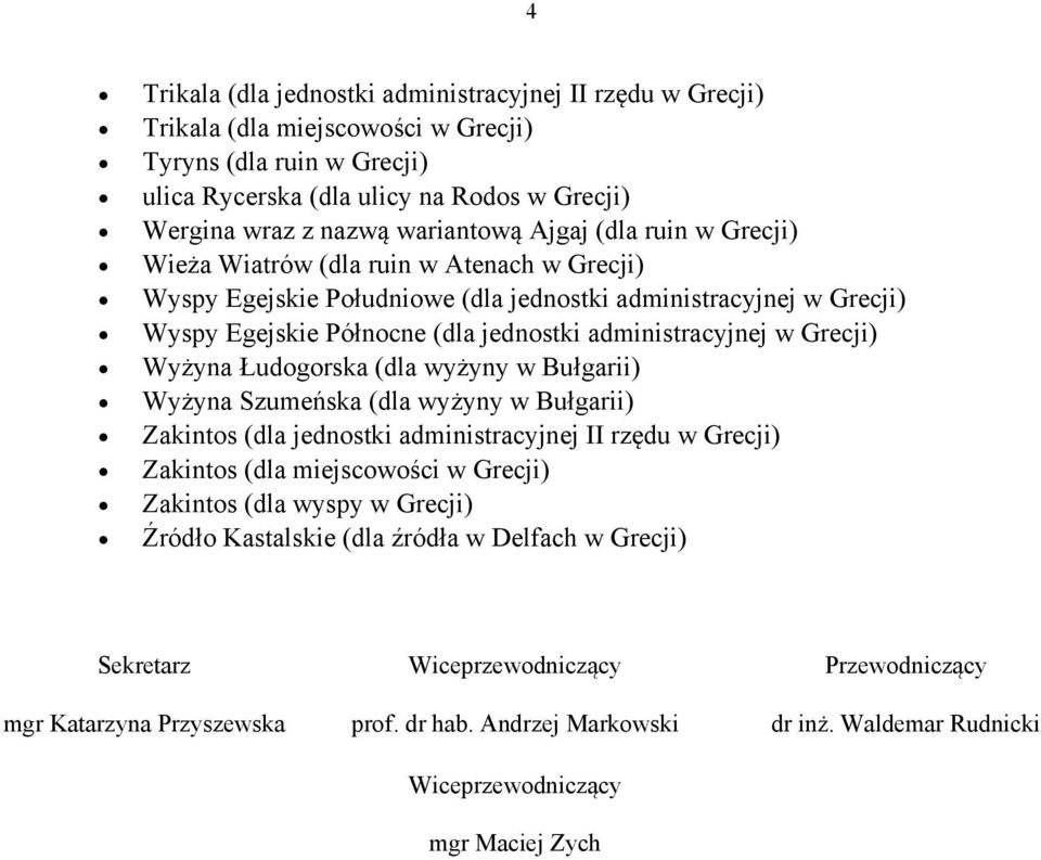 administracyjnej w Grecji) Wyżyna Łudogorska (dla wyżyny w Bułgarii) Wyżyna Szumeńska (dla wyżyny w Bułgarii) Zakintos (dla jednostki administracyjnej II rzędu w Grecji) Zakintos (dla miejscowości