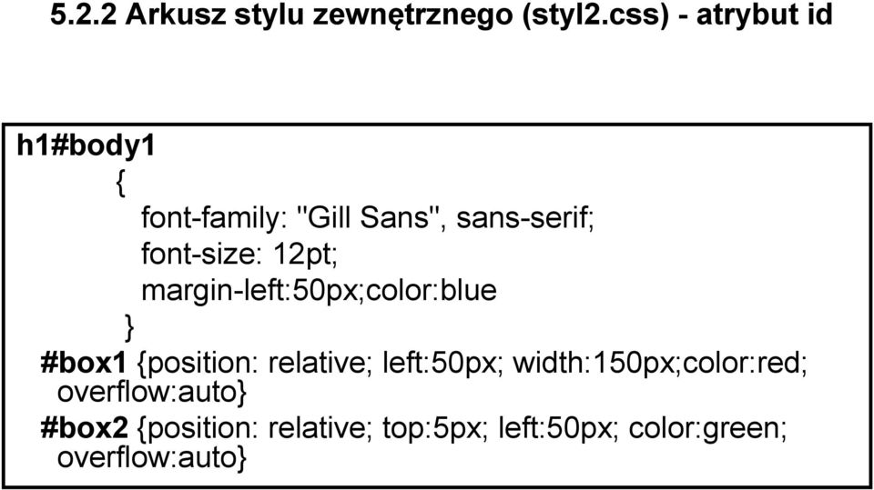 font-size: 12pt; margin-left:50px;color:blue } #box1 {position: relative;