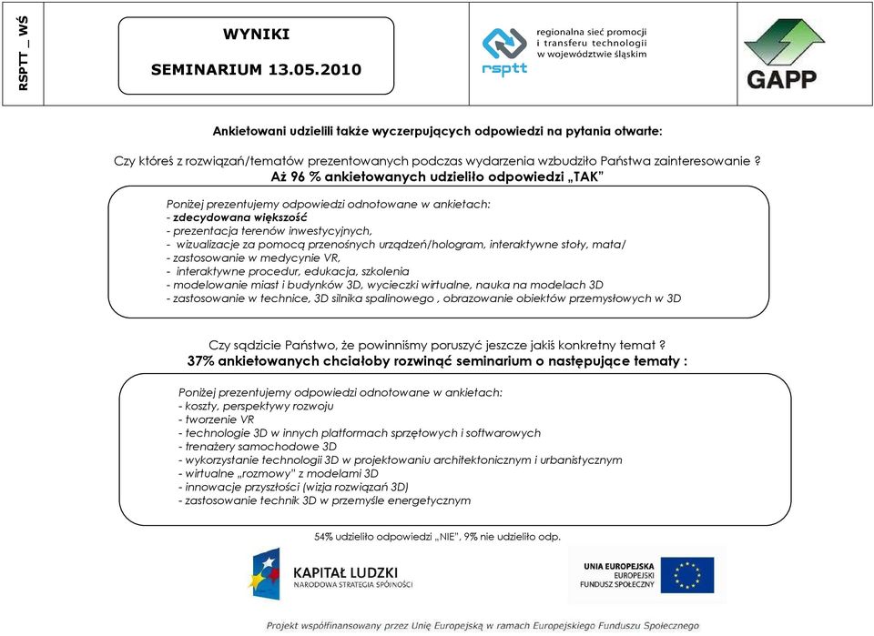 przenośnych urządzeń/hologram, interaktywne stoły, mata/ - zastosowanie w medycynie VR, - interaktywne procedur, edukacja, szkolenia - modelowanie miast i budynków 3D, wycieczki wirtualne, nauka na