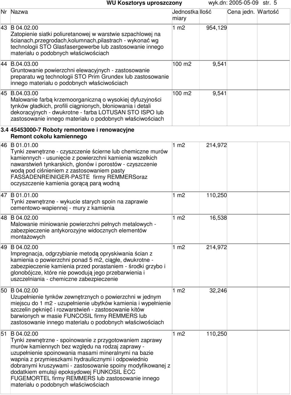 właściwościach 1 m2 954,129 44 B.04.03.