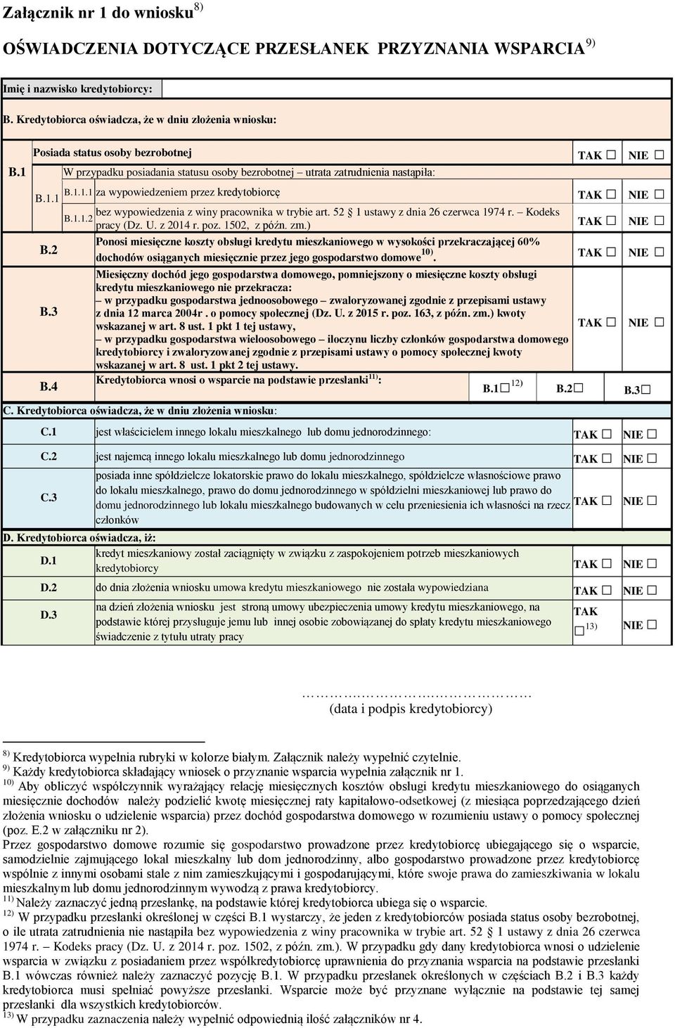 52 1 ustawy z dnia 26 czerwca 1974 r. Kodeks B.1.1.2 pracy (Dz. U. z 2014 r. poz. 1502, z późn. zm.