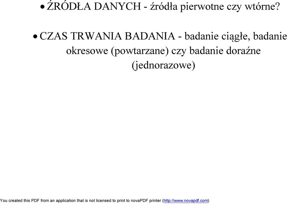 CZAS TRWANIA BADANIA - badanie