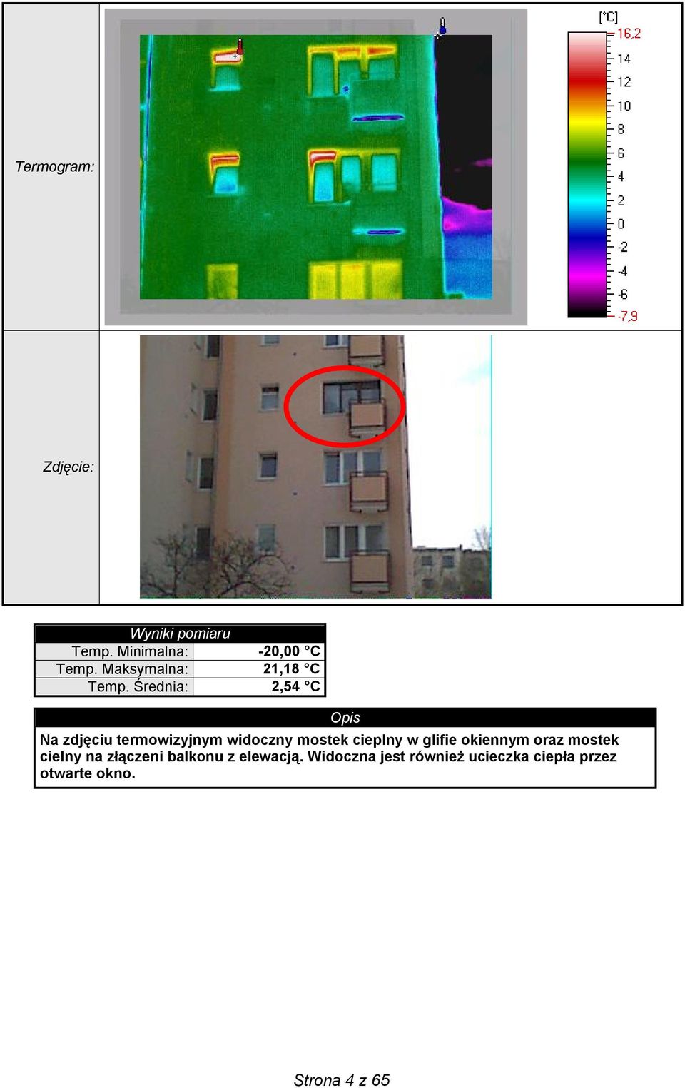 w glifie okiennym oraz mostek cielny na złączeni balkonu z