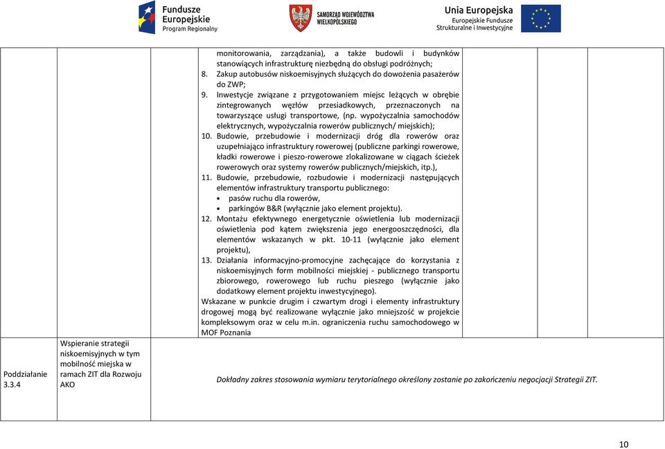 Inwestycje związane z przygotowaniem miejsc leżących w obrębie zintegrowanych węzłów przesiadkowych, przeznaczonych na towarzyszące usługi transportowe, (np.