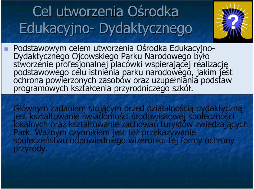 programowych kształcenia przyrodniczego szkół.