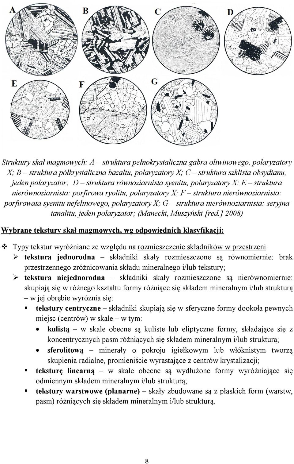 struktura nierównoziarnista: seryjna tanalitu, jeden polaryzator; (Manecki, Muszyński [red.