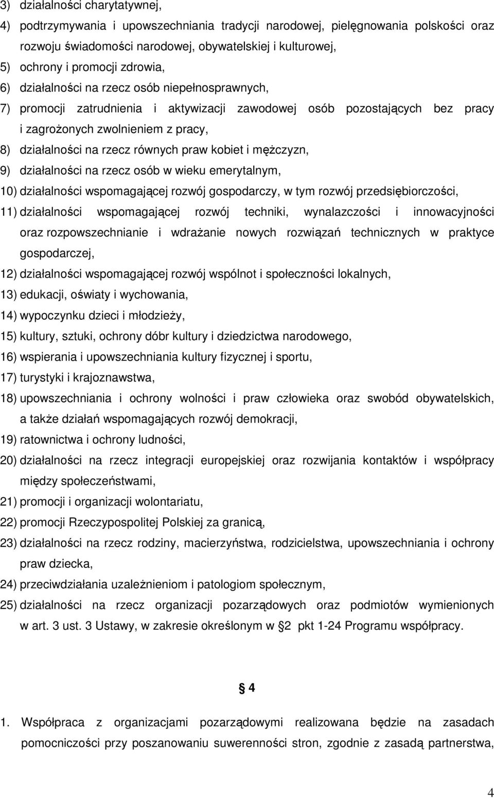 równych praw kobiet i męŝczyzn, 9) działalności na rzecz osób w wieku emerytalnym, 10) działalności wspomagającej rozwój gospodarczy, w tym rozwój przedsiębiorczości, 11) działalności wspomagającej