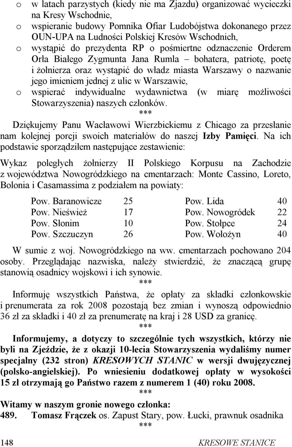 jednej z ulic w Warszawie, o wspierać indywidualne wydawnictwa (w miarę możliwości Stowarzyszenia) naszych członków.