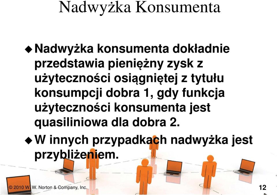 funkcja użyteczności konsumenta jest quasiliniowa dla dobra 2.