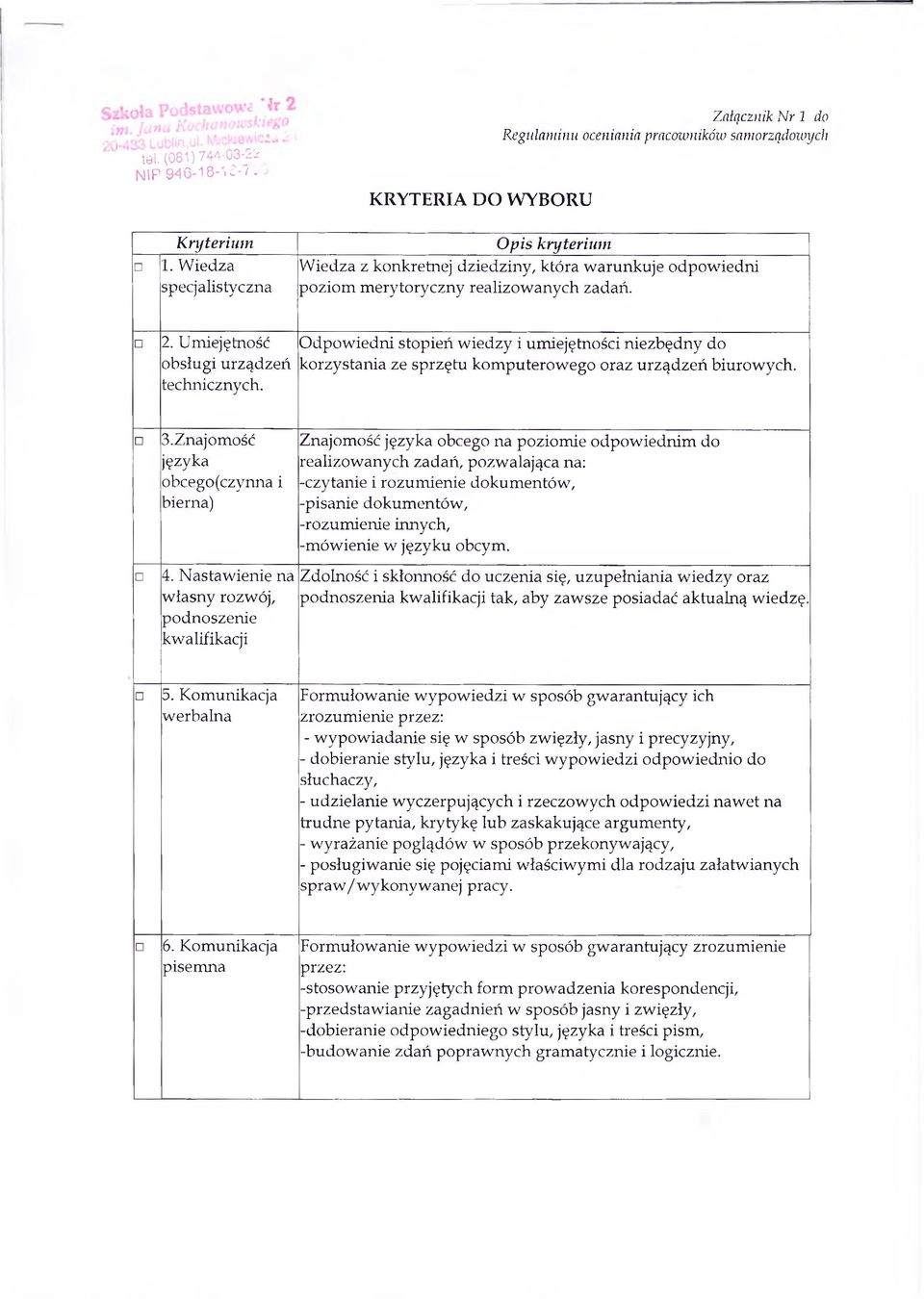 Odpowiedni stopień wiedzy i umiejętności niezbędny do korzystania ze sprzętu komputerowego oraz urządzeń biurowych. 3.Znajomość języka obcego(czynna i bierna) 4.