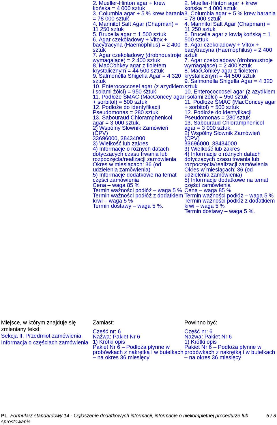 Salmonella Shigella Agar = 4 320 10. Enterococcosel agar (z azydkiem i solami żółci) = 950 11. Podłoże SMAC (MacConcey agar + sorbitol) = 500 12. Podłoże do identyfikacji Pseudomonas = 280 13.