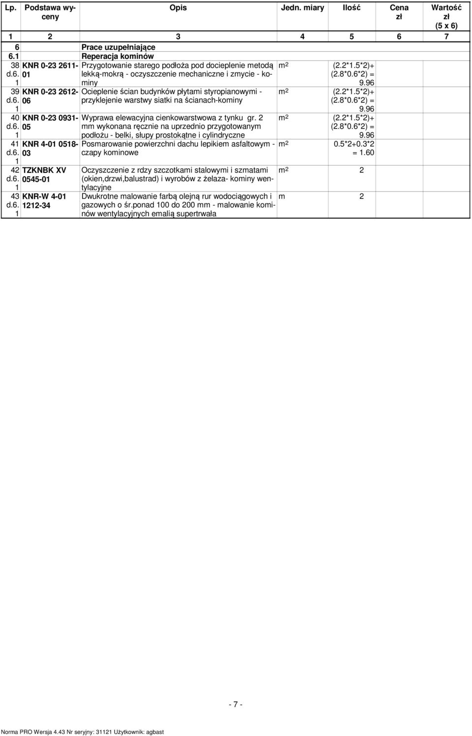 mechaniczne i zmycie - kominy Ocieplenie ścian budynków płytami styropianowymi - przyklejenie warstwy siatki na ścianach-kominy Wyprawa elewacyjna cienkowarstwowa z tynku gr.