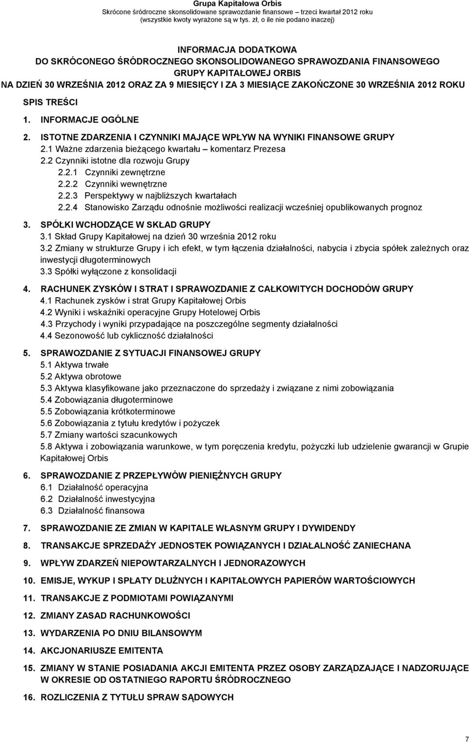 2 Czynniki istotne dla rozwoju Grupy 2.2.1 Czynniki zewnętrzne 2.2.2 Czynniki wewnętrzne 2.2.3 Perspektywy w najbliższych kwartałach 2.2.4 Stanowisko Zarządu odnośnie możliwości realizacji wcześniej opublikowanych prognoz 3.