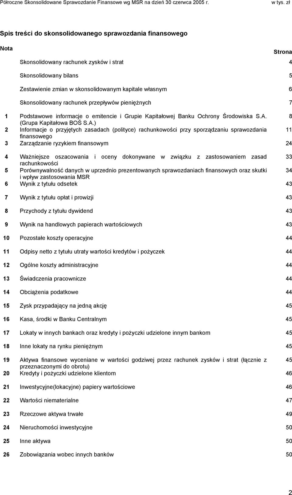 8 (Grupa Kapitałowa BOŚ S.A.