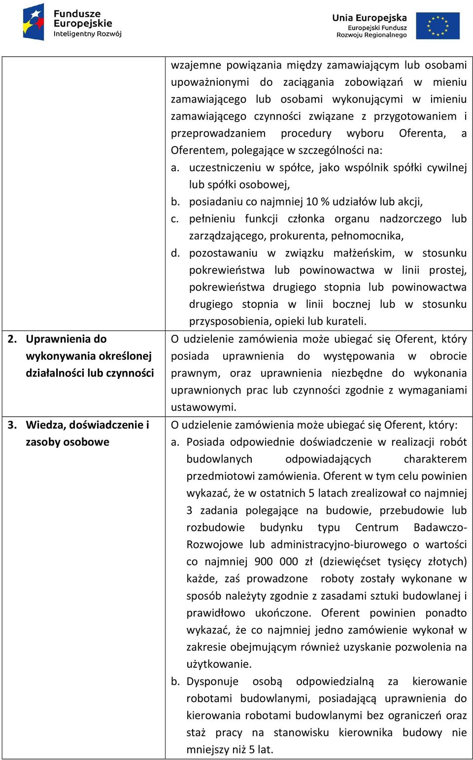 zamawiającego czynności związane z przygotowaniem i przeprowadzaniem procedury wyboru Oferenta, a Oferentem, polegające w szczególności na: a.