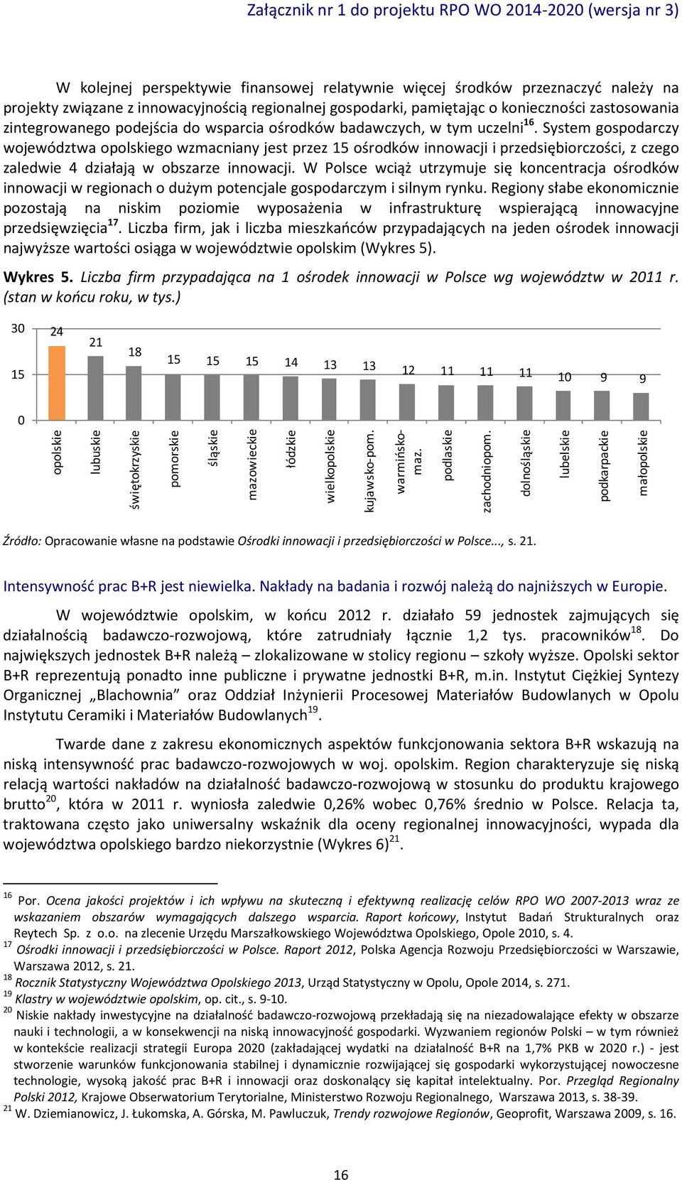 System gospodarczy województwa opolskiego wzmacniany jest przez 15 ośrodków innowacji i przedsiębiorczości, z czego zaledwie 4 działają w obszarze innowacji.