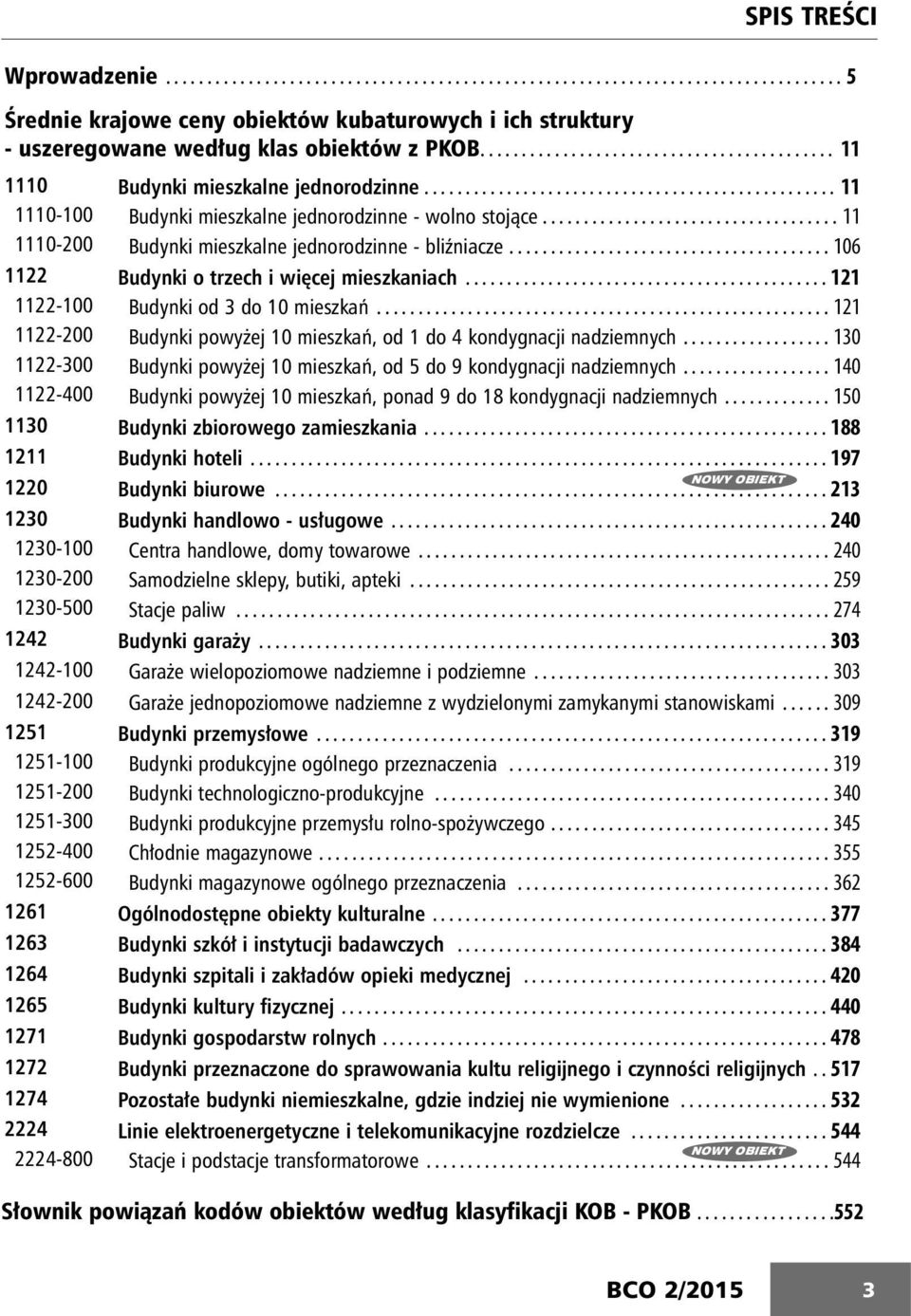 ................................... 11 1110-200 Budynki ieszkalne jednorodzinne - bliźniacze....................................... 106 1122 Budynki o trzech i więcej ieszkaniach.