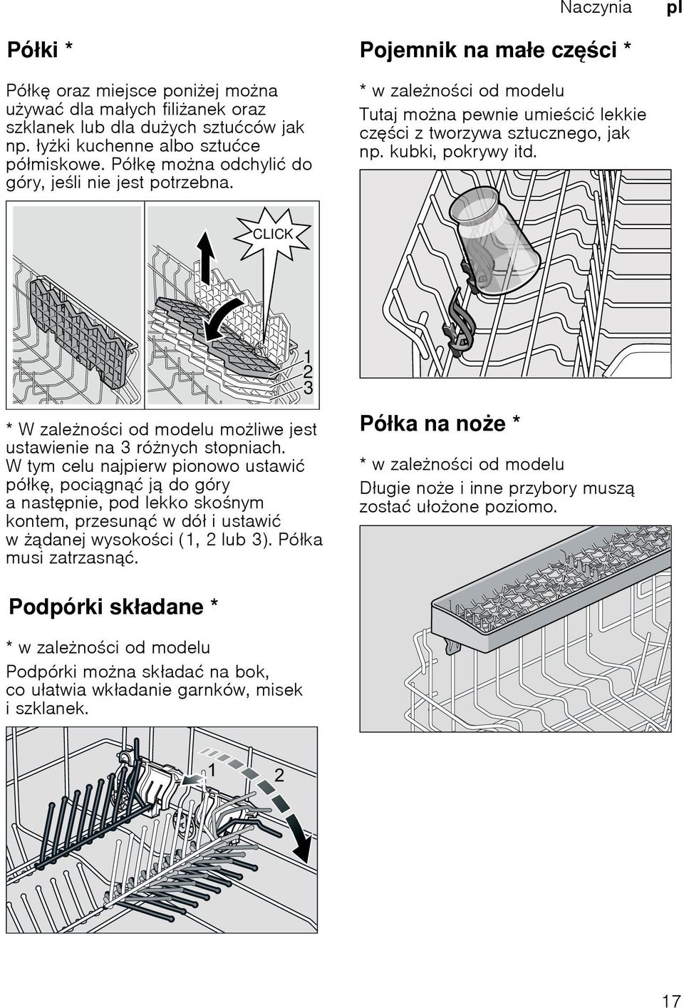 namaeczci * W zalenoci od modelu moliwe jest ustawienie na 3 rónych stopniach.