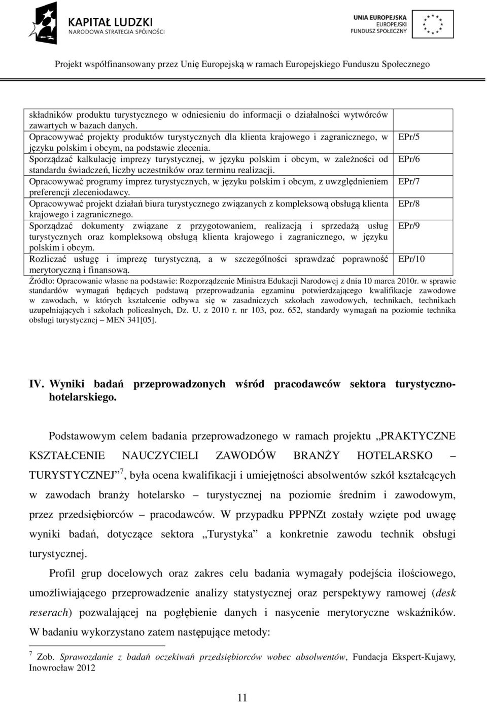 Sporządzać kalkulację imprezy turystycznej, w języku polskim i obcym, w zależności od EPr/6 standardu świadczeń, liczby uczestników oraz terminu realizacji.