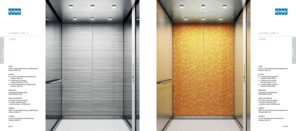 laminatu Oriental Gold (L200) C: z laminatu ze wzorem Chennai Lights (L211) D: z metalicznego