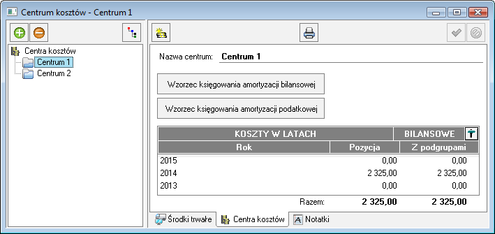 W tabeli panelu widoczna jest lista środków znajdujących się w wybranym miejscu użytkowania, zawierająca nazwy środków oraz ich numery ewidencyjne. 7.