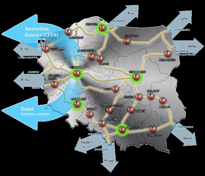 PCSS Rok założenia 1993 Operator sieci PIONIER oraz POZMAN Uczestnik europejskich i krajowych projektów naukowo-badawczych Realizacja prac B+R z nauką, administracją oraz