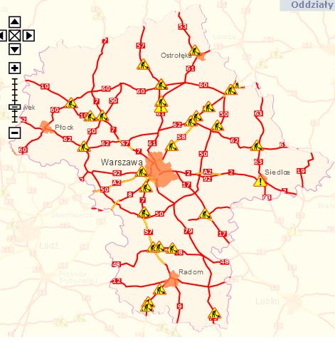 Utrudnienia na drogach Drogi krajowe