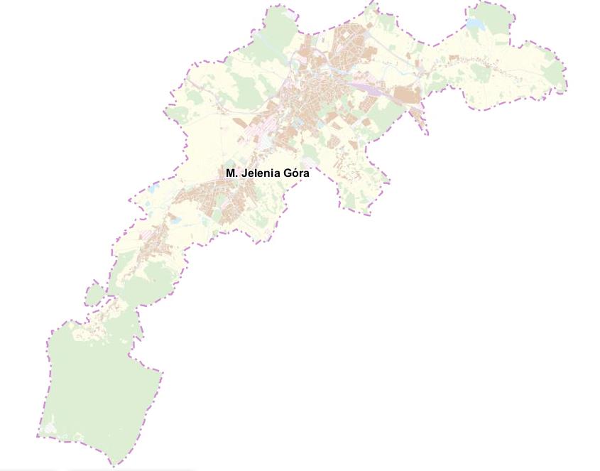 Rysunek IV.1 Mapa podziału miasta Jeleniej Góry na jednostki osadnicze Źródło: Statut Miasta Jeleniej Góry z dnia 2 stycznia 2007 r. z późniejszymi zmianami Rysunek IV.