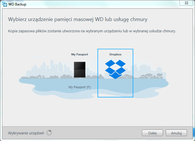 Konfigurowanie i obsługa oprogramowania Konfiguruj tworzenie kopii zapasowych w menu widoku WD Backup na pasku zadań systemu Windows: 2.