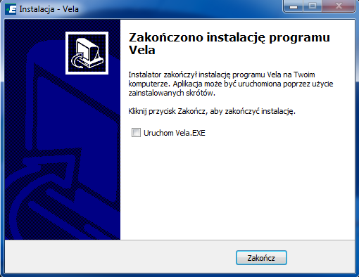 . INSTALACJA OPROGRAMOWANIA Aby rozpocząć proces instalacji oprogramowania Vela ver..0 (lub wyższej) należy dwukrotnie kliknąć na ikonę Setup Vela (rys. ). Rys.. Ikona programu Vela.