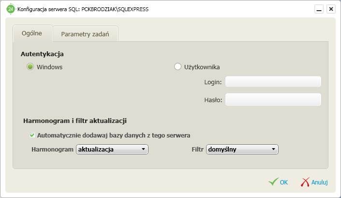 Po zakończeniu kreatora zostanie wykonana pierwsza kopia wybranych baz danych, a utworzone zadanie backupu można obejrzeć w zakładce Backup Danych wybierając Lista zadań Zadania backupu baz danych