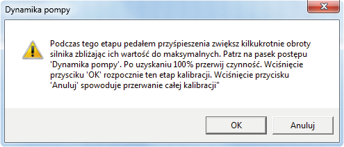 W kolejnym kroku wprowadzamy podstawowe ustawienia emulatora, rodzaj sterowania pompą, ilość obrotów na cewkę, poziom obrotów.